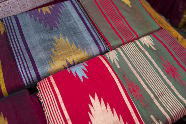 Close-up of Nepali Dhaka fabric